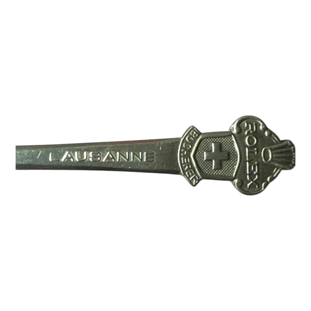 Vintage Rolex Bucherer Spoon Ring Switzerland Lausanne Silver-Plated Sz 8.5 - Picture 5 of 13